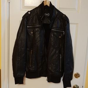 RARE Dolce & Gabbana Leather Jacket M Size 52 D&G